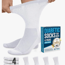 Doctor's Select Diabetic Socks for Men - 4 Pairs Crew Diabetic Neuropathy Socks for Men | Diabetic Socks for Men 9-12