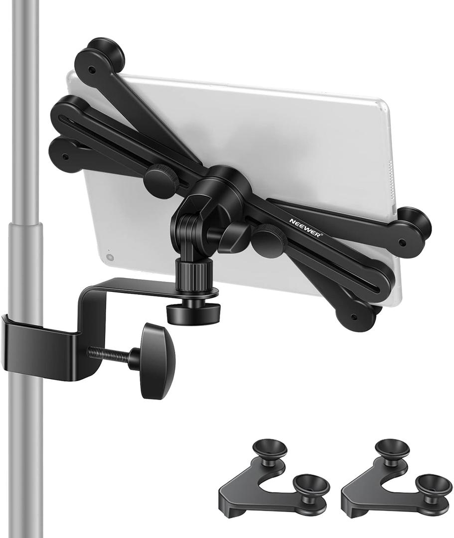 Neewer Adjustable Tablet Holder Mount with 360 Degree Swivel Clamp - Compatible with iPad, iPad Pro, Nexus, Galaxy