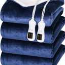 Electric Heated Blanket Queen Size, Heating Blankets for Home, Navy Blue, Queen 84" x 90"