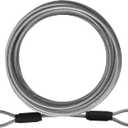 1/8inch Stainless Steel Security Cable 4/6/10/15FT Luggage Lock Safety Wire Flexible Steel Wire Rope with Double Loop (1 Pack) (Black)