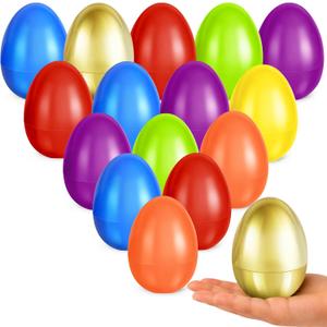 Letapapa 3.5'' Easter Eggs, 36 Pcs Empty Colorful Eggs Plus 1 Golden Eggs for Kids, Large Fillable Plastic Egg for Easter Hunt, Filling Treats for Easter Basket Stuffers, Party Favors Decoration