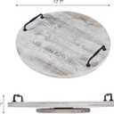 Wooden Lazy Susan for Table Turntable Organizer 18 Inch Large Lazy Susan Whitewashed Wood Serving Tray for Pantry Cabinet Countertop Round Spins Balanced Pine Spice Rack for Kitchen Essentials Storage