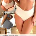 Sth Big High Waisted Seamless Underwear for Women No Show Panties Cheeky Scalloped Edge Bikini Breathable Briefs 6 Pack (XXL)
