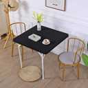 JISEN Cocktail Square Table Top Cover Spandex Fitted Stretchable Tablecloth Topper Cap 42x42 Inch E-Black