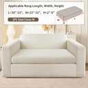 Couch Cushion Covers for Sectional Sofa, Stretch Sectional Couch Covers L Shape, Sofa Cushion Cover Washable, Soft Seat Slipcovers for Pets(Cushion Cover,Beige White)