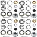 4 Sets 25580 14125A Trailer Axle Hub Bearings Kit for 7000 lbs Trailer #D42 Tapered Spindle with 21333TB Grease Seals, 2.72'' Dust Caps,Rubber Plugs, Cotter Pins,Spindle Nuts and Washers
