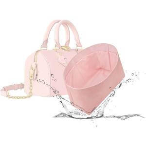 Lightweight Purse Insert, Waterproof Surface and Silky Satin Interior, Fit for LV Speedy 25 (Speedy 25, Pink)