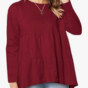 Women's Summer Short Sleeve Loose T Shirt High Low Hem Babydoll Peplum Tops, Size XL