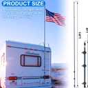 14 ft RV Telescoping Flag Pole Kit, Fiberglass Ladder Telescopic Flag Pole Adjustable Heavy Duty Portable Flagpole for Tailgate Party, Camping, Trailer, Camper, Outdoor Patriotic Display