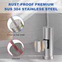 Brushed Nickel Toilet Brush and Holder Set, 304 Stainless Steel Toilet Brush for Bathroom, Heavy Duty Toilet Bowl Brush with Holder, Removable Inner Bowl and Splash Protection, Long Handle