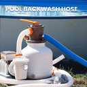 LINEX 2 IN x 100 FT Pool Backwash Hose - Heavy Duty Reinforced PVC Drain above Ground Swimming Pool Hoses, Flat Water Hose for Sump Pump Waste Discharge & Sand Filter Drainage, with Clamp (Blue)