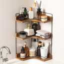 3-Tier Bathroom Counter Organizer, Wooden Corner Shelf for Vanity Countertop Skincare & Makeup, Storage and Organization for Kitchen, 10 inches x 10 inches x 19.6 inches
