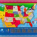 Joqutoys Wooden USA Map Puzzle, 46 Pieces US Map Puzzle for Kids, Educational Geography Puzzles United States Map Puzzle for Boys Girls Birthday Gift