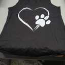 Dog Paw Print Heart T-Shirt - Gift for Mom - Gift for Dad Tank Top (Small, Black)
