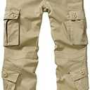 Alfiudad Womens Cargo Pants with Pockets, Women's Casual Military Army Hiking Combat Tactical Work Pants Trousers, Size 12