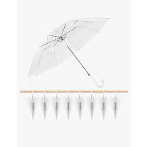 Clear Wedding Umbrellas Bulk, High-Visibility Transparent Rain Umbrella, Firm and Durable, Easy Operation, Large Clear Umbrella for Wedding Bride Groom Photography Golf Outdoor, Pack of 8 