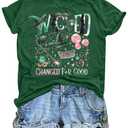 Musical Shirt Women Witch and Princess Changed for Good Shirts Musical Movie Fan Gifts Tee Casual Short Sleeve Tops Large