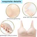 PRETTYWELL Wireless Bras for Women Molded Cup Comfort Seamless Push up No Underwire V-Neck Everyday Bra A to D Cup (XXL)