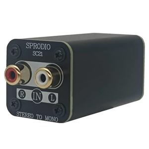 SPRODIO Single Stereo to Mono Converter, RCA L/R Audio Adapter Stereo to Mono summing Cable Adapter SC21