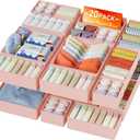 DIMJ Drawer Organizer Clothes 20 Pack - Foldable Baby Organizers and Storage & Dresser Organizer for Bedroom, Closet - Nursery Organization Dresser Dividers for underwear, Sock,Bra, Belt, Tie, Pink
