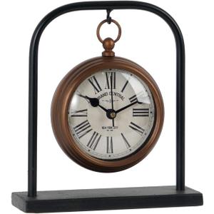 NIKKY HOME Small Retro Desk Clock, Silent Non-Ticking Classic Battery Operated Decorative Table Mantel Shelf Clock for Living Room