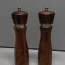 8-Inch Acacia Wood Salt and Pepper Grinders with Adjustable Ceramic Mechanism,Refillable Mills for Fine or Coarse Spices Pack of 2