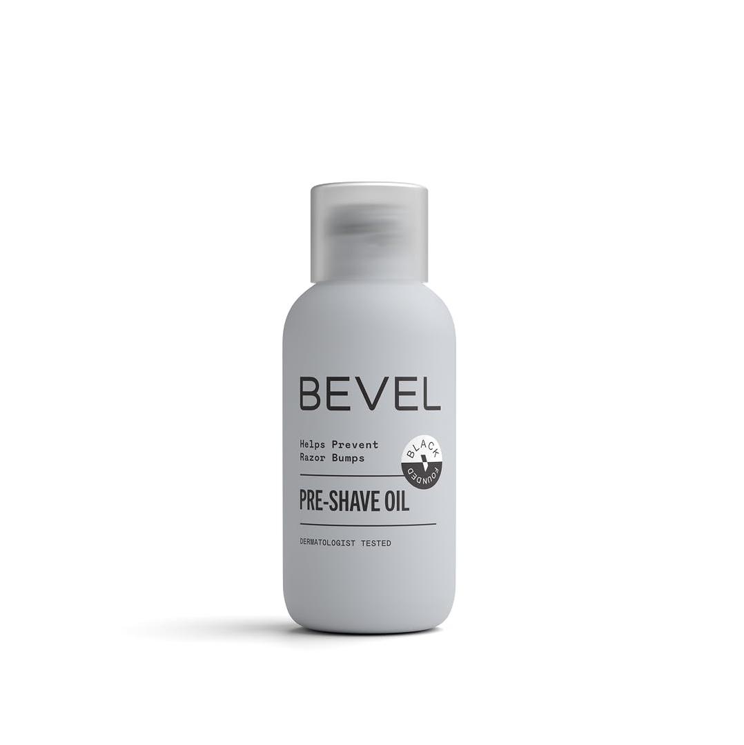 Bevel Pre Shave Oil for Men with Castor Oil, Olive Oil and Tea Tree Oil, Helps Soften Hair and Protect Skin from Irritation and Razor Burn, 2 Fl Oz