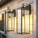 L LOHAS LED 2 Pack 20 Inch Large Size Dusk to Dawn Outdoor Light Fixture, Matte Black Waterproof Anti-Rust Porch Lights Ourdoor, Exterior Lighting Fixtures for Porch, Doorway, Garage, ETL Listed