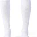 CS CELERSPORT 2/3 Pack Soccer Softball Baseball Socks for Youth Kids Adult Multi-Sport Compression Knee High Socks (White, L)