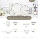 OTAGO 16-Piece Dinnerware Set for 4 with 4 Mugs, White with blue rim Stoneware Plates and Bowls Sets, Ceramic Dish Set for Kitchen, Dinner & Dining, Blue Rim, Microwave & Dishwasher Safe