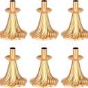 Taper Candle Holders Set of 6 - Victorian Style Gold Vintage Modern Decor, Table Mantel Centerpiece for Wedding Housewarming, Fits Standard Taper Candles
