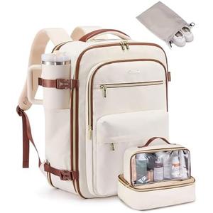 LOVEVOOK Carry On Travel Backpack for Women, Airline Approved Personal Item Bag with 17" Laptop Compartment, 50L Water-Resistant Weekender Backpack for Travel, Commuting, Business Trips