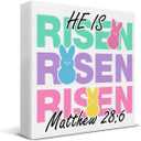 Christian Easter Decor - Easter Decorations for Home - He Is Risen Wooden Sign Home Living Room Bedroom Kitchen Table Shelf Desk Decor 55 Inches