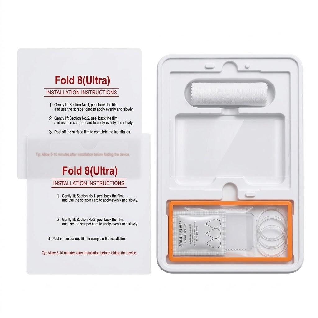 Screen Protector Kit for Fold 8 (Ultra) – High-Clarity Protective Film with Alignment Tray & Complete Cleaning Accessories