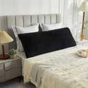 LIFEREVO Shaggy Body Pillow Cover,Super Soft and Plush Faux Fur Lumbar Pillowcase for Couch or Bed Decor,Microfiber Long Pillowshams for Adults Pregnant Women/Mother/Wife,20"x54"Black