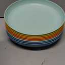 10 inch Deep Dinner Plates Set of 8 Wheat Straw Plates, Unbreakable Dinner Dishes Alternative for Plastic Microwave and Dishwasher Safe for Kitchen with 4 Colors Classic Bright