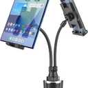 Dual Cup Holder Tablet Car Mount for 4.7"-13" Phone & iPad - Gooseneck Double Tablets Mount for Truck, Cup Car Tablet Holder Stand Compatible with iPad Pro/Air/Mini, Galaxy Tabs, iPhone