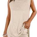 ANRABESS Women Summer 2 Piece Outfits Sleeveless Knit Sweater Top & Shorts Soft Lounge Sets Travel Beach 2025 Spring Clothes (Medium, Beige)