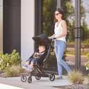 Evolur Roamer Ultra Lightweight Stroller, Compact One-Hand Self-Standing Fold Travel Stroller with 5-Point Safety Harness, Adjustable Sun Canopy, 360 Rotating Wheels with Cup Holder - Gold Black