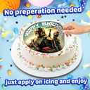 7.5 Inch BOBA FETT Cake Topper Round Edible Birthday Cake Decorations, Happy Birthday Cake