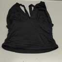 LCNBA Women's Sexy Backless Tie Up Halter Crop Top Deep V Neck Going Out Tops (Black, M)