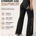 Women Straight Leggings Bottoms Wide Leg Pants High Waist Stretchy Comfy No Front Seam Yoga Workout Sweatpants (Black, XL)