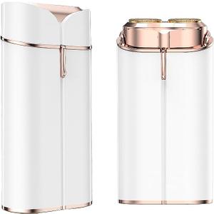 Facial Hair Removal for Women, Portable Painless Electric Shaver Device with Built-in LED, Wet/Dry Electric Razor Hair Remover Epilators for Face, Chin, Upper Lip and Arms (White-2025)