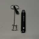 Maestri House Rechargeable Milk Frother with Stand, LunaFro Handheld Electric Foam Maker Waterproof Detachable Stainless Steel Whisk Drink Mixer Foamer for Lattes, Cappuccino (Black)