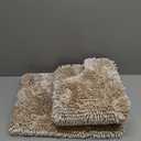 Yimobra Bathroom Rugs Sets 2 Piece, Soft Absorbent Bath Mat and U-Shaped Toilet Rug with Non Slip Backing, Luxury Shaggy Bath Mats for Bathroom, Machine Washable, 24"x17"+24"x20", Khaki