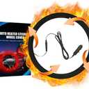 Heated Steering Wheel Cover, 2026 New 14.5-15.5" Car Steering Wheel Cover Warmer, 12V Fast Heating Steering Wheel Warmer for Vehicles, Trucks, SUVs Black