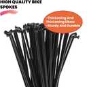 14G Bike Spokes 2mm Bicycle Spokes MTB Road Bike Wheels Black Spokes Steel 76mm-305mm with Nipples 38pcs(Black,14G-204mm)