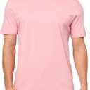 BOSS Men's Tonal Woven Patch Logo Jersey T-Shirt (Pink, XL)