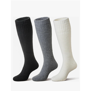 Eocom Unisex Merino Wool Ski Socks Thermal Warm Winter Thick Knee High Long Snowboarding Boot Socks for Women Men 3 Pairs