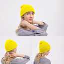 ZOORON Beanie for Women Men Ski Watch Cap Cuffed Plain Skull Knit Hat Soft Fisherman Winter Hat (Yellow)
